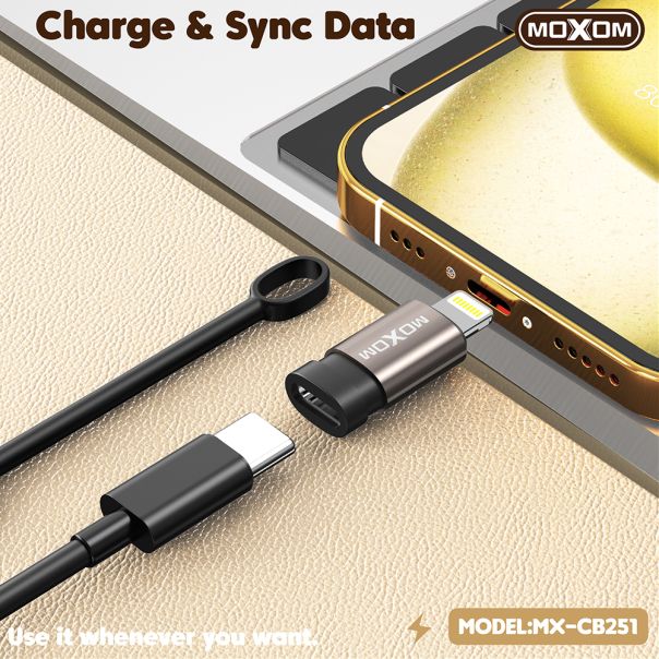 MOXOM Adapter OTG MX-CB251, Type-C na Lightning, crna - AD448