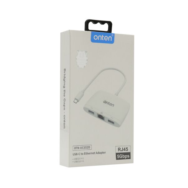 Adapter USB Type-C na Ethernet RJ45 100Mbps + USB-A 5Gbps + USB-A 480Mbps 18cm (OTN- UC552D) Onten - EP2943346