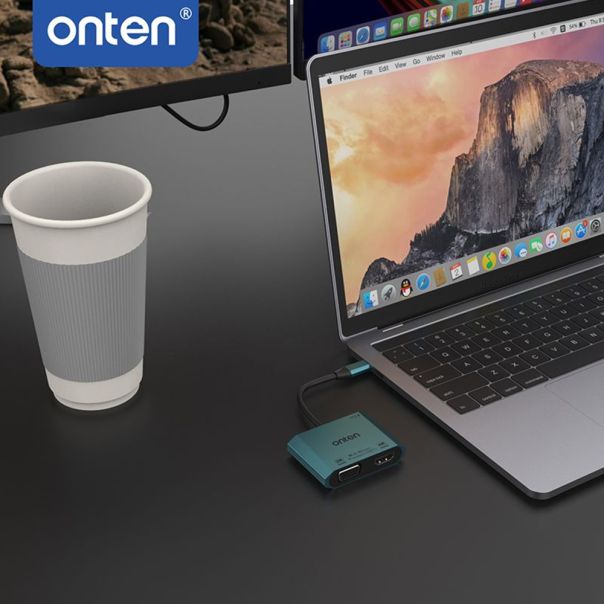 Adapter USB Type-C na HDMI (zenski) 4K 60Hz + VGA (zenski) 2K 60Hz 16cm (OTN-M205) Onten - EP2941560