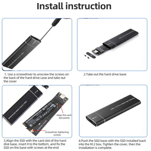 Adapter SSD Type C - M.2 NVMe SSD crni - EP3077010