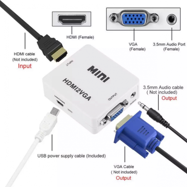 Adapter Box HDMI na VGA JWD-H3 - 85456