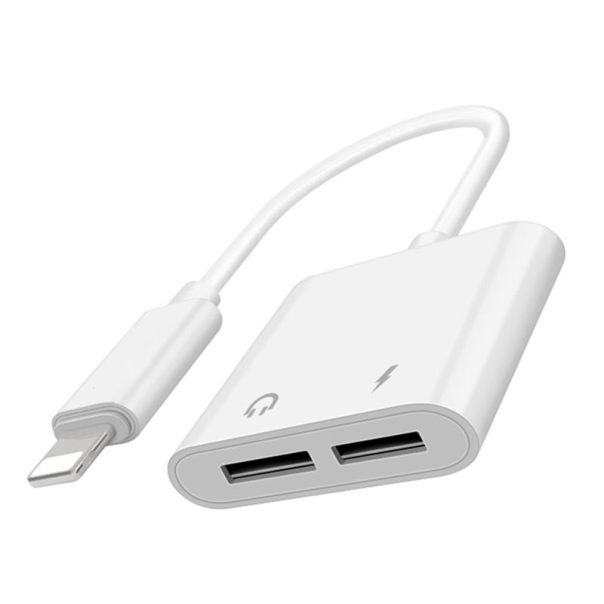 Adapter za punjenje i Audio na iPhone Lightning beli - 026185