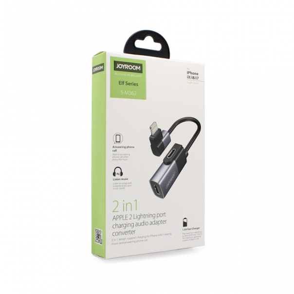 Adapter Joyroom za slusalice i punjenje iPhone lightning srebrni - 64246-1