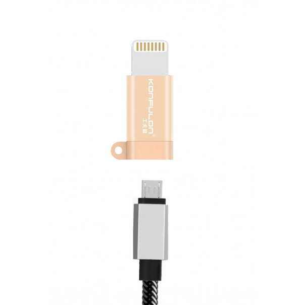 Adapter KONFULON Micro USB na iPhone lightning zlatni - 210010