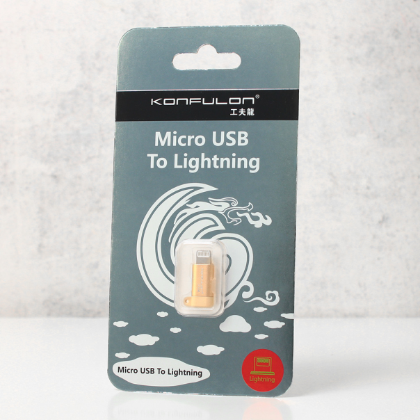 Adapter KONFULON Micro USB na iPhone lightning zlatni - 210010
