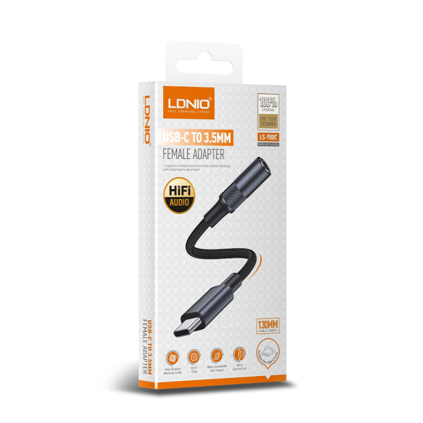 Adapter LDNIO LSY80C za slusalice Type C na 3.5mm beli - 217321