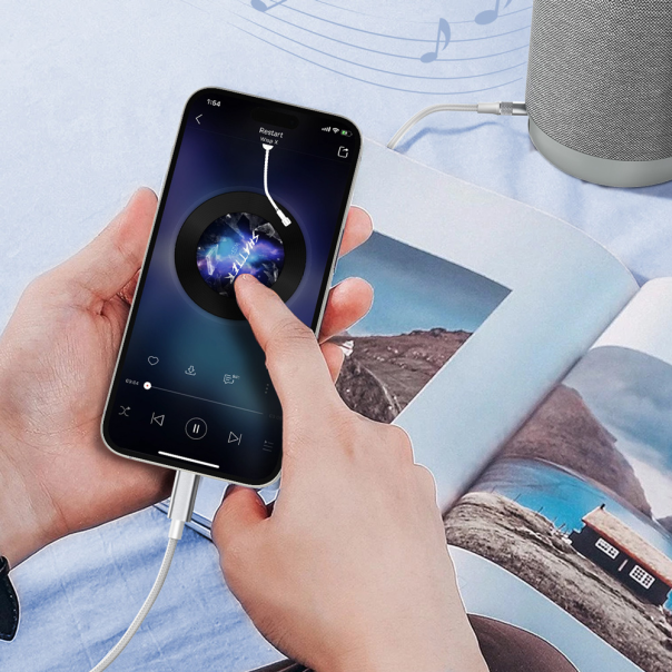 Adapter LDNIO LSY81i iPhone Lightning na 3.5mm muski beli 1m - 220793