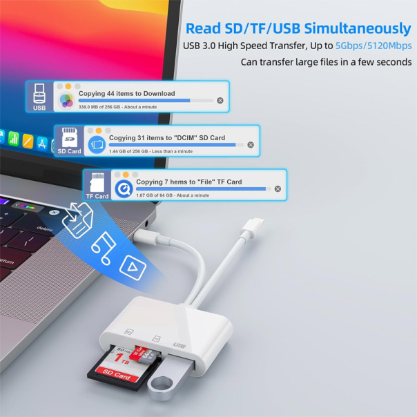 Adapter Lightning, Type-C na SD card čitač - 615786