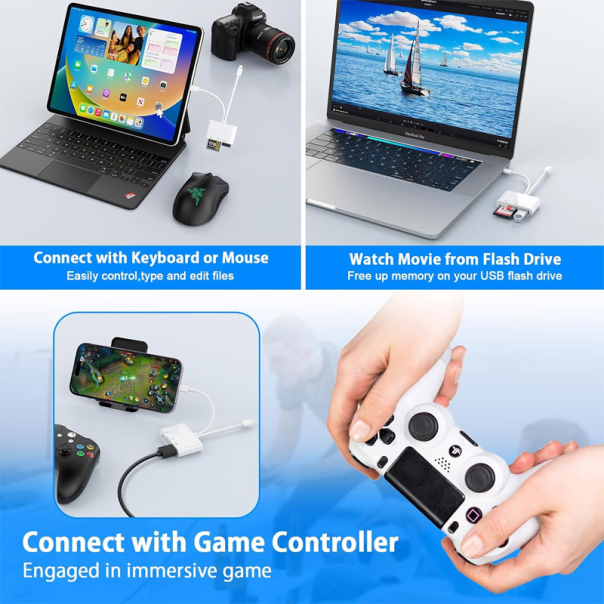 Adapter Lightning, Type-C na SD card čitač - 615786