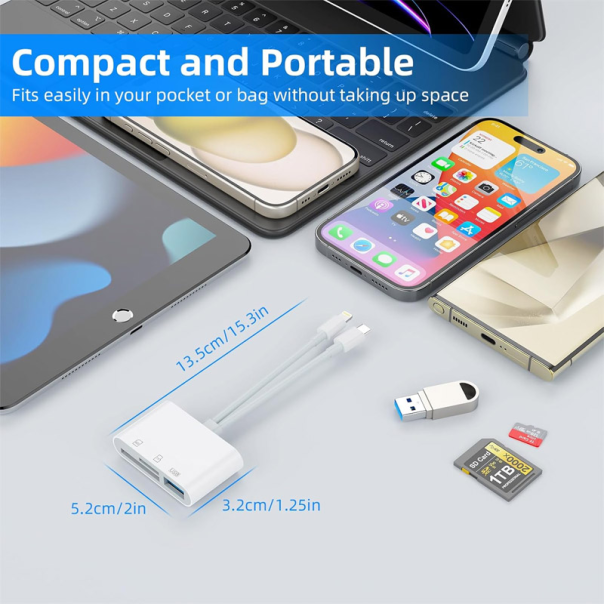 Adapter Lightning, Type-C na SD card čitač - 615786