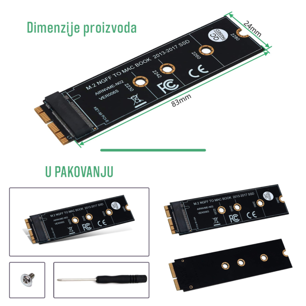 Adapter M.2 NVMe za MacBook Air i Pro - 205263
