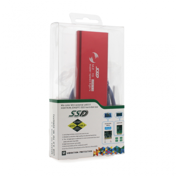 Adapter m.2 SSD na USB crveni - 85333-1-1