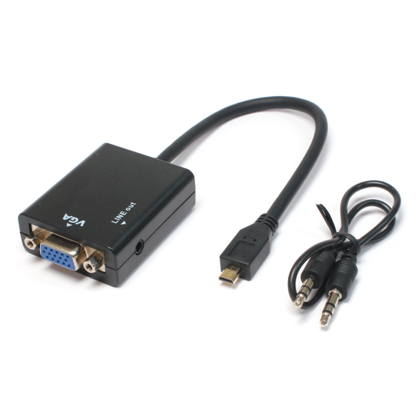 Adapter Micro HDMI na VGA M + audio JWD-HDMI1 - 200203-1
