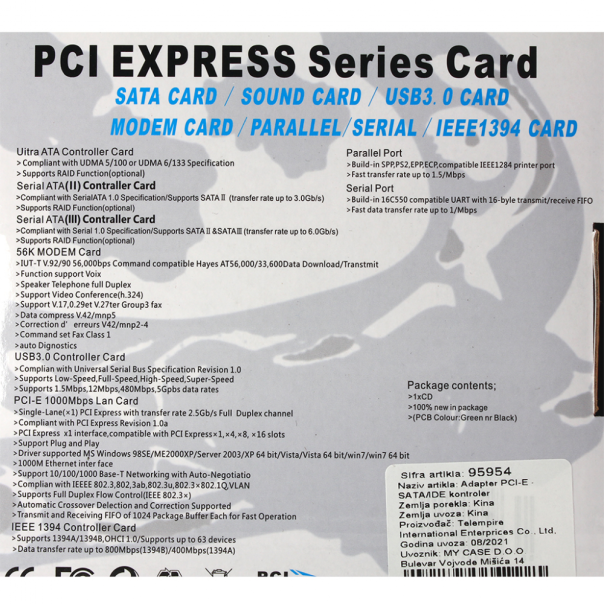 Adapter PCI-E - SATA/IDE kontroler - 95954-1