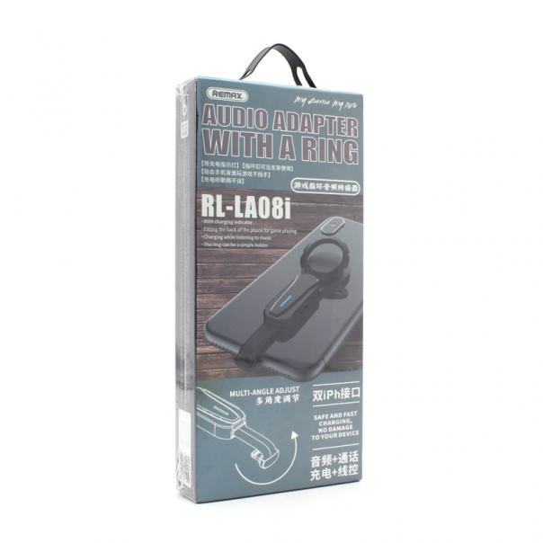 Adapter REMAX za slusalice i punjenje dual iPhone lightning RL-LA08i crni - 78268
