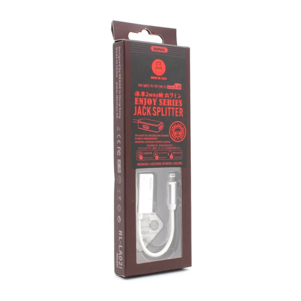 Adapter REMAX za slusalice I punjenje iPhone RL-LA02i beli - 71869
