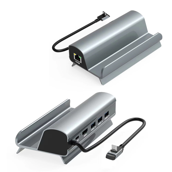 Adapter Type C JWD-TC58 na LAN, PD, HDMI, 3x USB 3.0 6 u 1 sivi - 223262