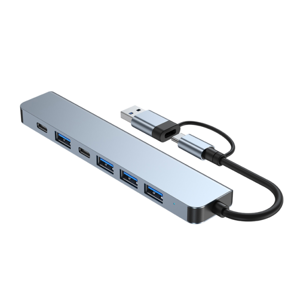 Adapter Type C - USB 3.0 na 2xType C, 3xUSB 3.0 i 2xUSB 2.0 7u1 20cm kabl - 207962-1