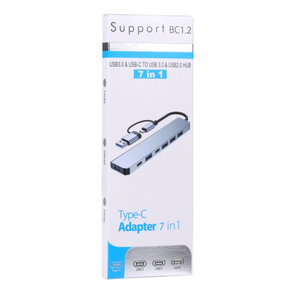Adapter Type C - USB 3.0 na 2xType C, 3xUSB 3.0 i 2xUSB 2.0 7u1 20cm kabl - 207962-1