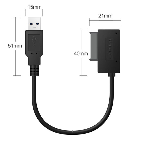 Adapter USB 3.0 na SATA 7+6 13pin za laptop opticki uredjaj - 99358-1