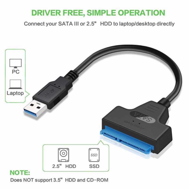 Adapter USB 3.0 na SATA JWD-57 - 88950