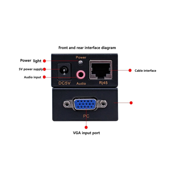 Adapter VGA na RJ45 Signal extender JWD-SP05 100m - 99396