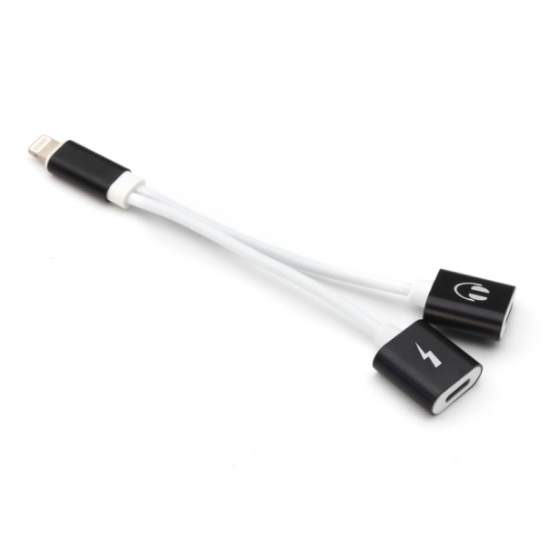Adapter za slusalice i punjenje IP-14 iPhone lightning crni - 83638-1