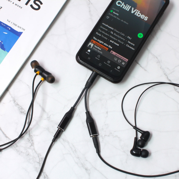 Adapter za slusalice SX-08 Type C na 2x 3.5mm crni - 205525