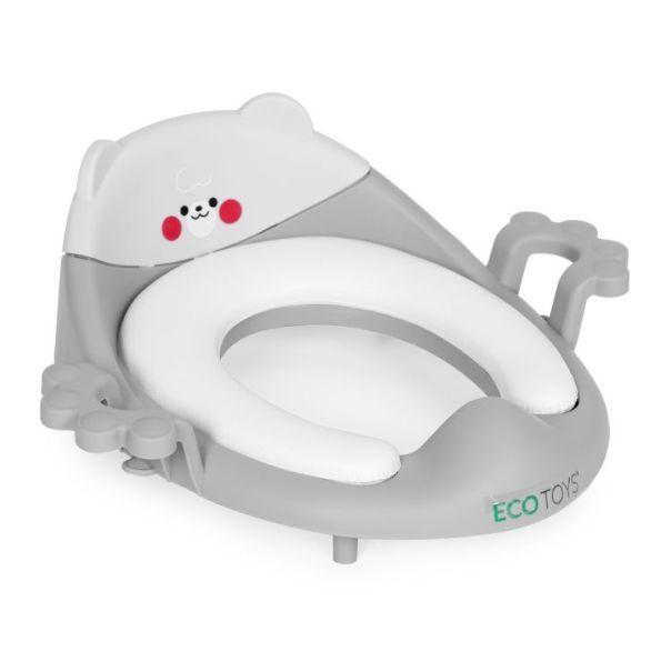 ECO TOYS Adapter za wc šolju sa rukohvatima, siva - PP104 GREY