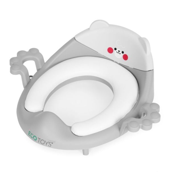 ECO TOYS Adapter za wc šolju sa rukohvatima, siva - PP104 GREY