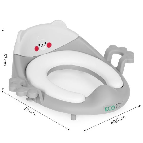 ECO TOYS Adapter za wc šolju sa rukohvatima, siva - PP104 GREY