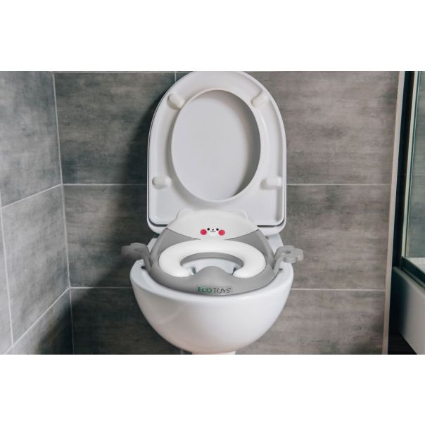 ECO TOYS Adapter za wc šolju sa rukohvatima, siva - PP104 GREY