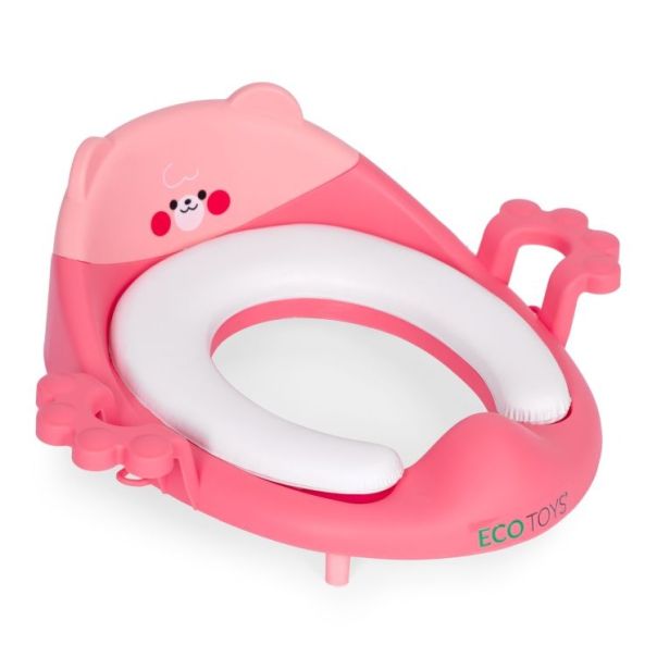 ECO TOYS Adapter za wc šolju sa rukohvatima, roze - PP104 PINK