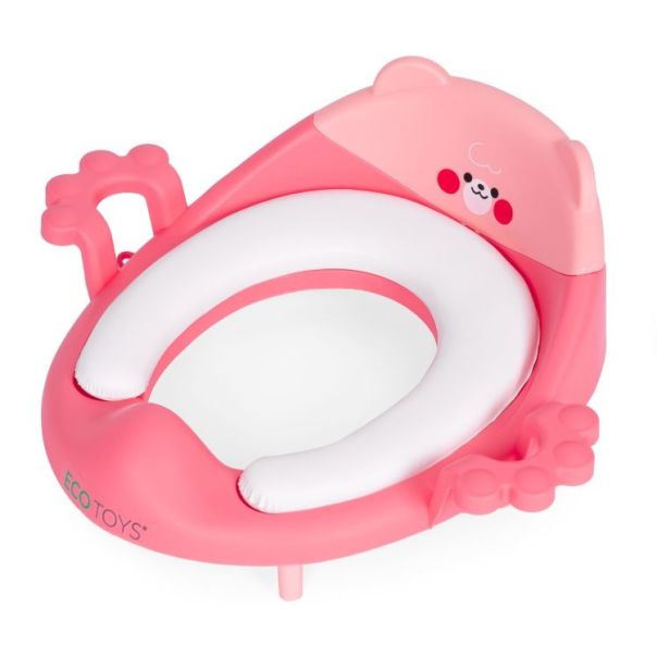 ECO TOYS Adapter za wc šolju sa rukohvatima, roze - PP104 PINK