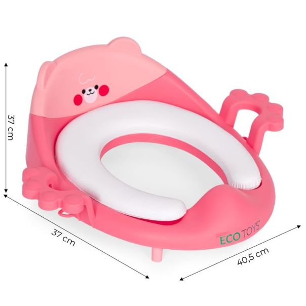 ECO TOYS Adapter za wc šolju sa rukohvatima, roze - PP104 PINK