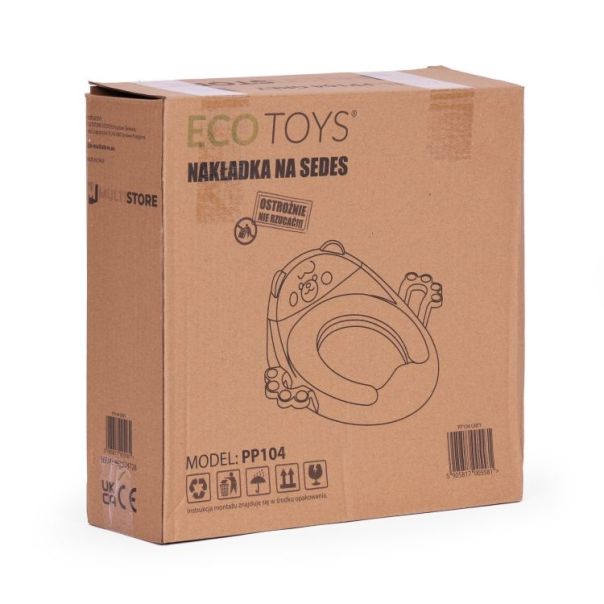 ECO TOYS Adapter za wc šolju sa rukohvatima, roze - PP104 PINK