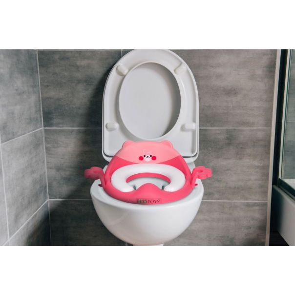 ECO TOYS Adapter za wc šolju sa rukohvatima, roze - PP104 PINK