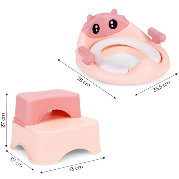 ECO TOYS Adapter za wc šolju sa stepenicama i platformom za decu, roze, ecotoys - EP2751973
