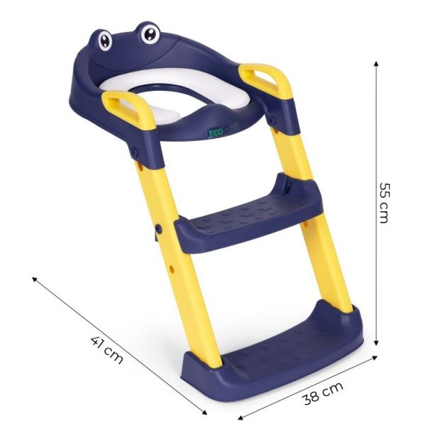 ECO TOYS Adapter za WC šolju za decu sa stepenikom, plava - PP8001 BLUE