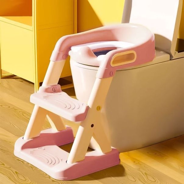 ECO TOYS Adapter za WC šolju za decu sa stepenikom, roze - HA-P23S PINK