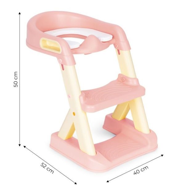 ECO TOYS Adapter za WC šolju za decu sa stepenikom, roze - HA-P23S PINK