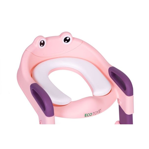 ECO TOYS Adapter za WC šolju za decu sa stepenikom, roze - PP8001 PINK