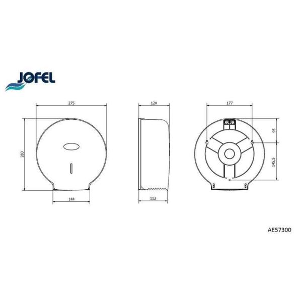 JOFEL Dispenzer mini-džambo rolne, siva - AE57300