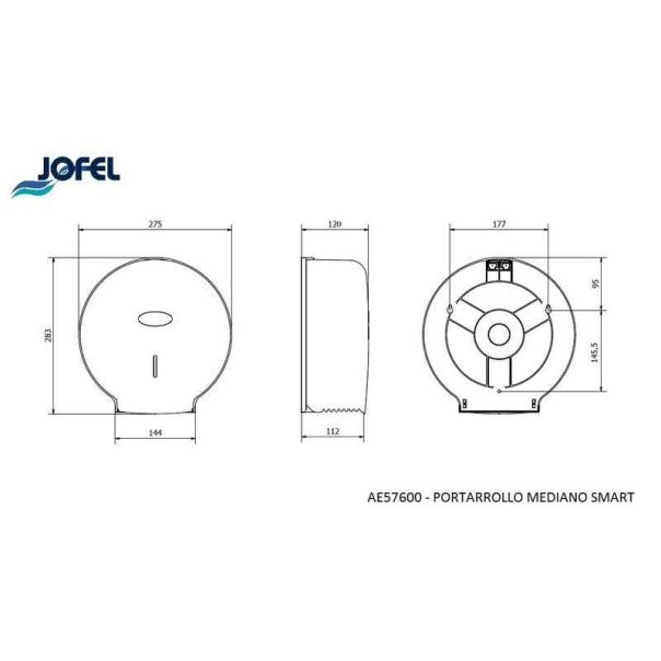 JOFEL Dispenzer za mini-džambo rolne, crna - AE57600