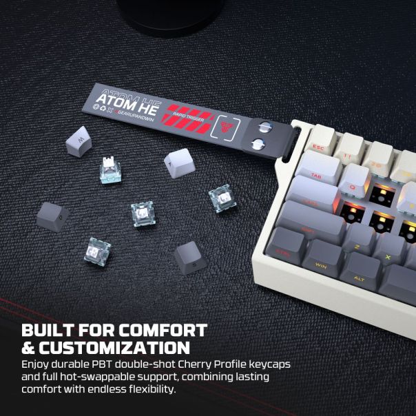 FANTECH Gejmerska mehanicka tastatura MK922 Atom HE68 Pro Retro magnetic emerald switch Wireless - EP2870941