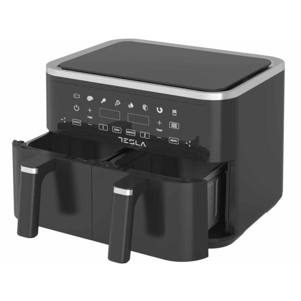 TESLA Air Fryer AF900BSD 2400W/ 4.5L+4.5L/ digital panel/ crna-inox - AF900BSD