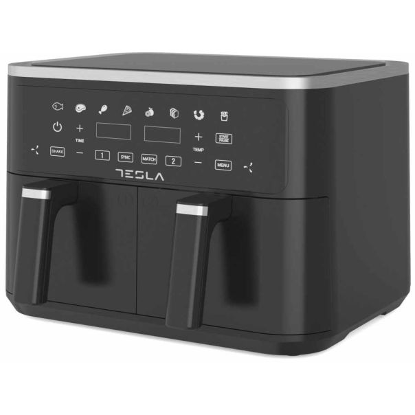 TESLA Air Fryer AF900BSD 2400W/ 4.5L+4.5L/ digital panel/ crna-inox - AF900BSD