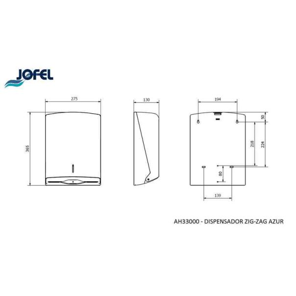 JOFEL Dispenzer za složivi ubrus, bela - AH33000