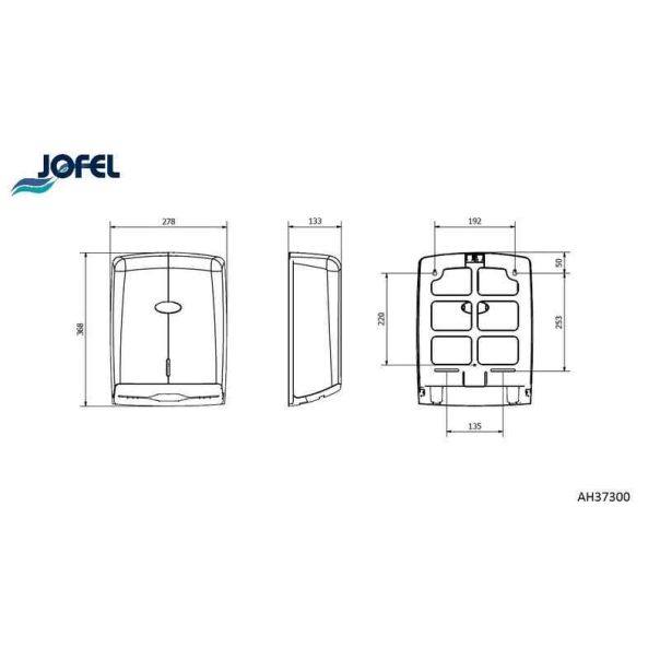 JOFEL Dispenzer za složivi ubrus, siva - AH37300