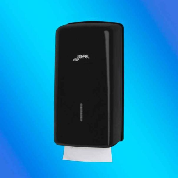 JOFEL Dispenzer za složivi toalet papira - listići, crna - AH77600